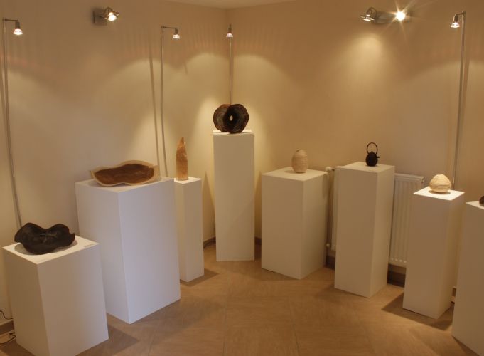Exposition de pièces uniques, sculptures, bois tourné par Pascal Oudet, Goncelin, Isère