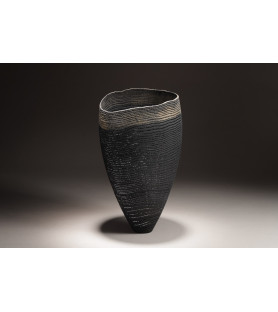 Large open black/grey vase